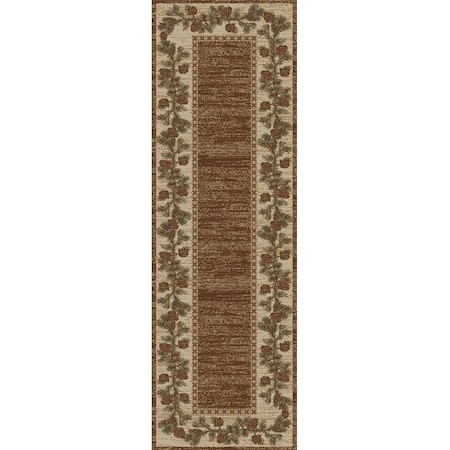 Mayberry Rug HS6708 2X8 2 ft. 3 in. x 7 ft. 7 in. Hearthside Mountain View Area Rug; Brown HS6708 2X8